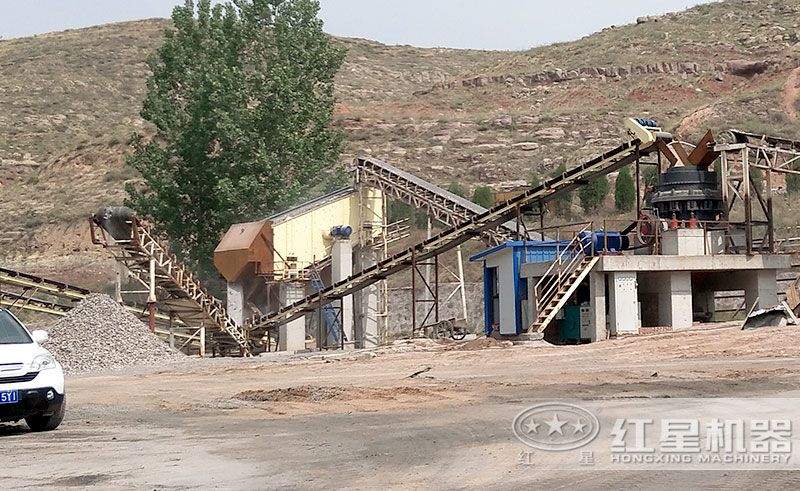 時產200噸的砂石廠生產線安裝現場