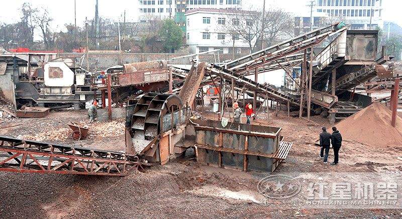 浙江建筑垃圾移動破碎制砂生產現場 浙江建筑垃圾移動破碎制砂生產現場