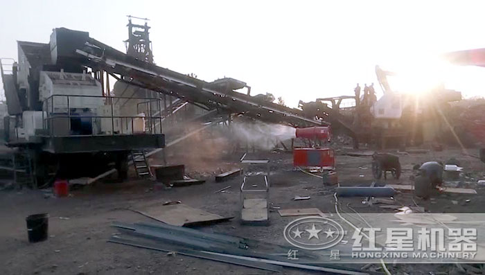 紅星機器移動式破碎站環保作業