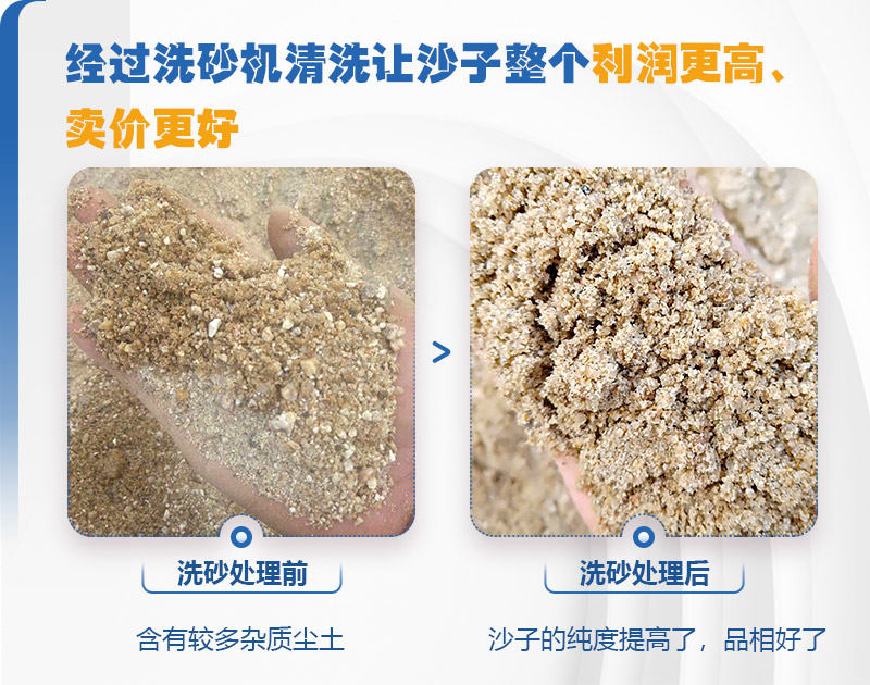 洗砂機(jī)洗砂前后對比 洗砂機(jī)洗砂前后對比
