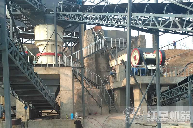 河北保定砂石生產線現場