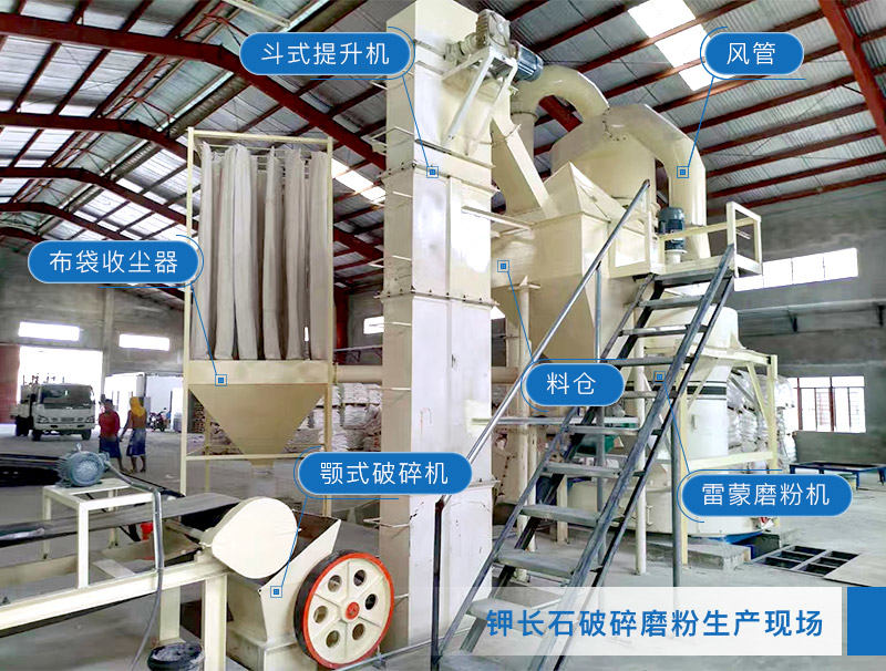 鉀長石破碎磨粉現(xiàn)場 鉀長石破碎磨粉現(xiàn)場