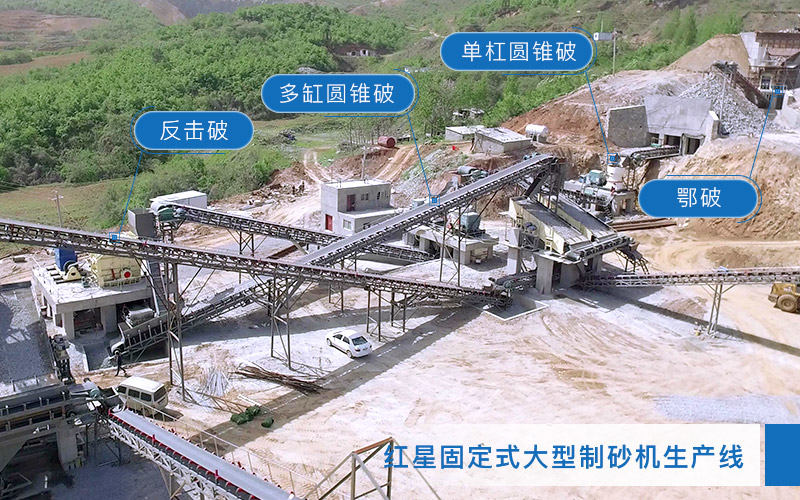 固定式大型制砂機生產(chǎn)線安裝圖