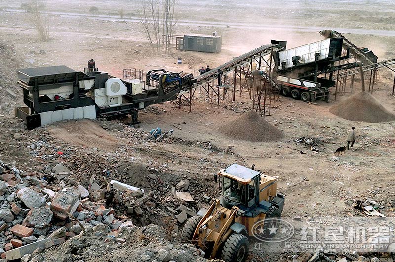 北京客戶廢棄混凝土破碎現場