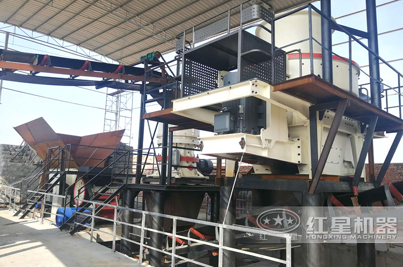 花崗巖碎石制沙現場實拍 花崗巖碎石制沙現場實拍