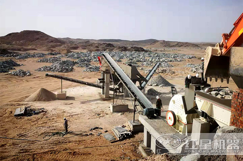 石灰巖簡易制砂生產線可用重錘式破碎機