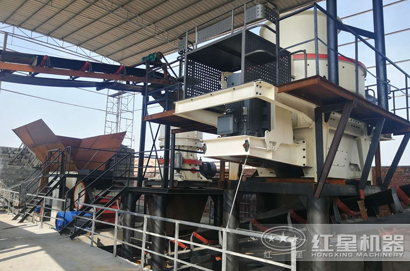 花崗巖沖擊式制砂加工生產客戶現場實拍