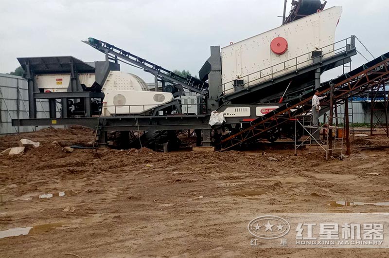 移動重錘式破碎機現場