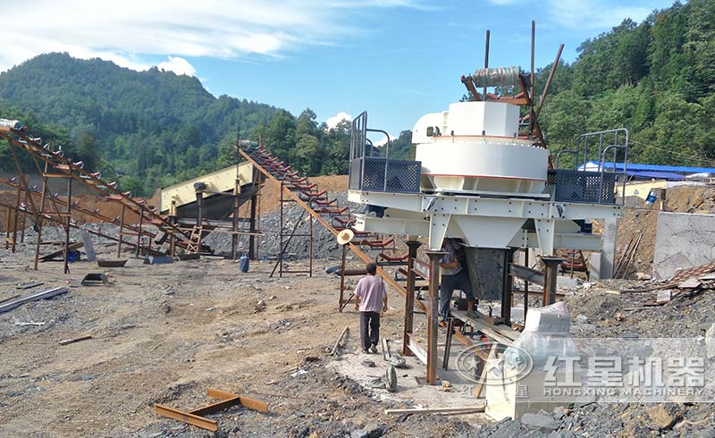 沖擊式制砂機在建現場實拍