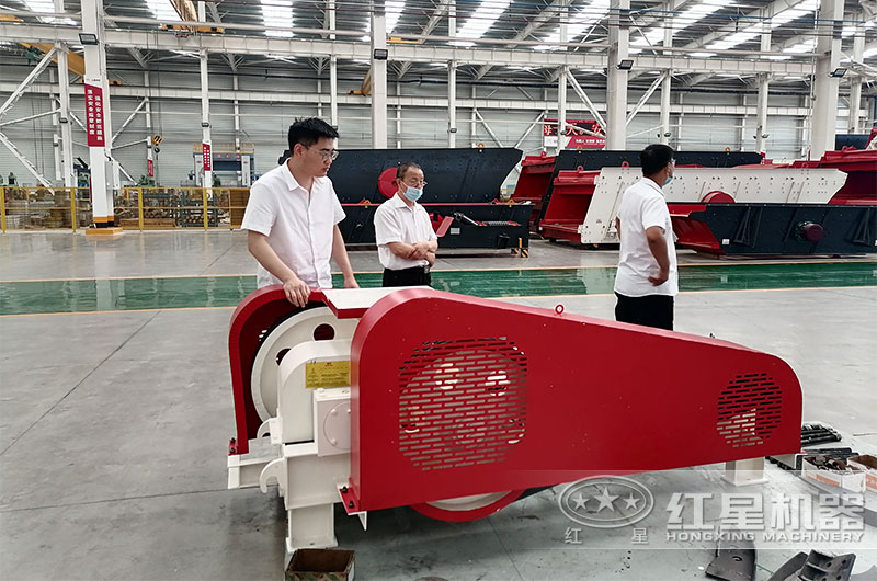 客戶考察對(duì)輥破碎機(jī)