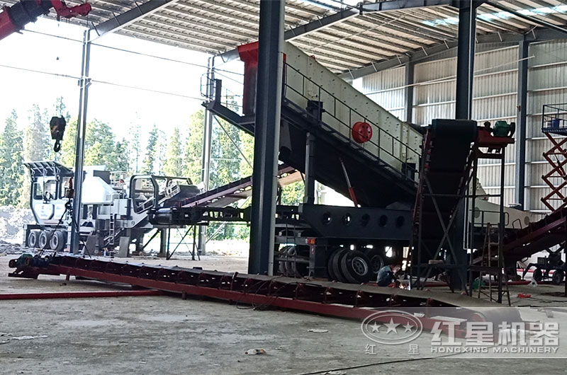 駐馬店建筑垃圾移動破碎站現場 駐馬店建筑垃圾移動破碎站現場