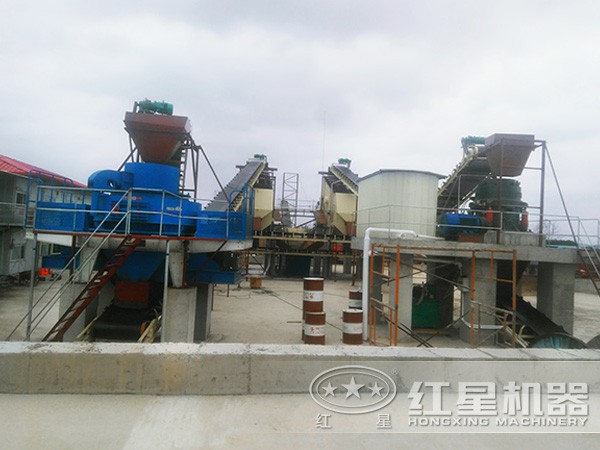 河北承德100噸河卵石制砂生產(chǎn)線現(xiàn)場圖 河北承德100噸河卵石制砂生產(chǎn)線現(xiàn)場圖