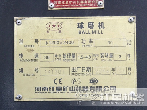 1200-2400型球磨機，功率，轉速，處理量，裝球量