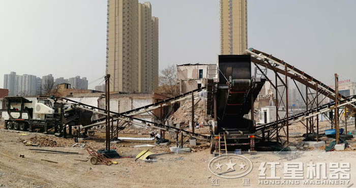 建筑垃圾碎石機工作現場 建筑垃圾碎石機工作現場