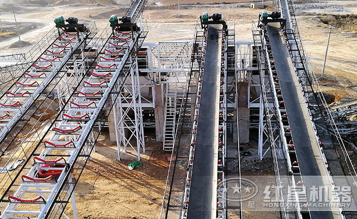 大型砂石場配置的皮帶輸送機