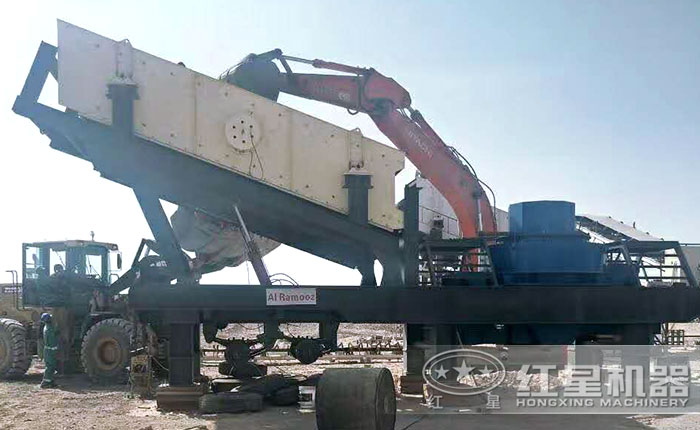 輪胎移動石子碎沙機(jī)--移動制砂機(jī) 輪胎移動石子碎沙機(jī)--移動制砂機(jī)