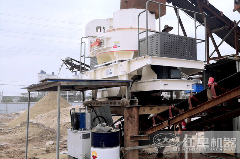 鵝卵石制沙機現場