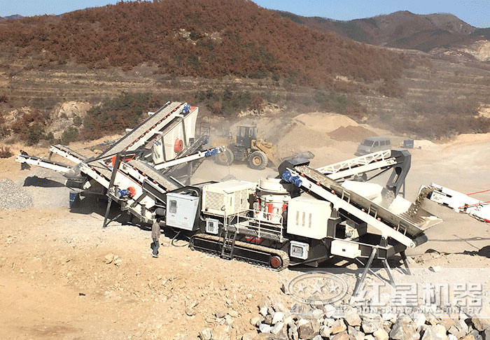 全自動移動式履帶建筑垃圾破碎機組合生產(chǎn)