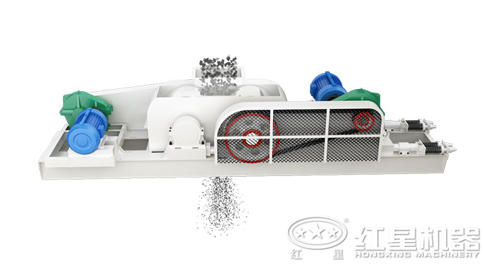 對輥破碎機加工物料演示 對輥破碎機加工物料演示