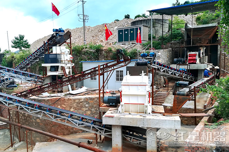 石頭打成沙子用戶生產(chǎn)線現(xiàn)場