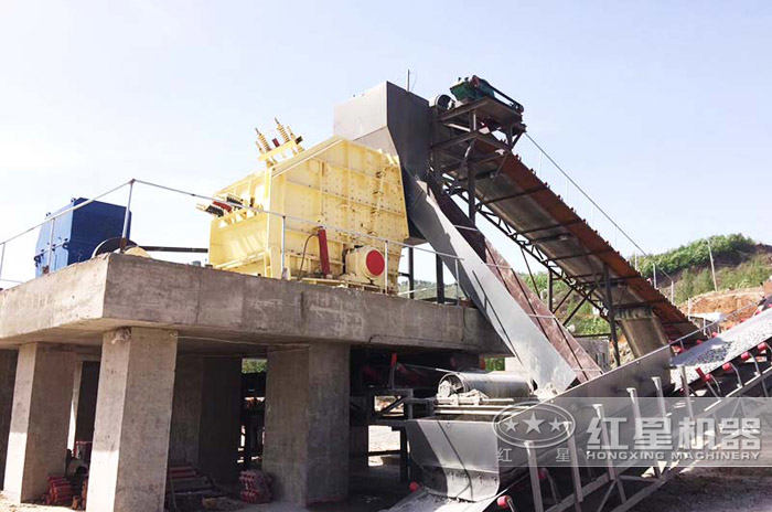 河北600噸碎石機生產線現場