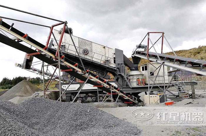 河北唐山圓錐一體式移動制砂機生產現場 河北唐山圓錐一體式移動制砂機生產現場