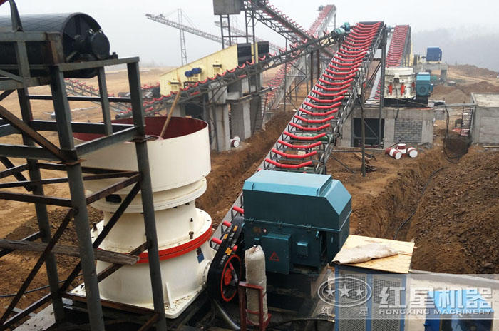 河北邢臺花崗巖人工機制沙生產(chǎn)現(xiàn)場